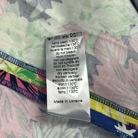 BGL Floral Print One Shoulder Cotton Dress Pleats Sz 10 (EU 42) Party Wedding - Picture 11 of 12